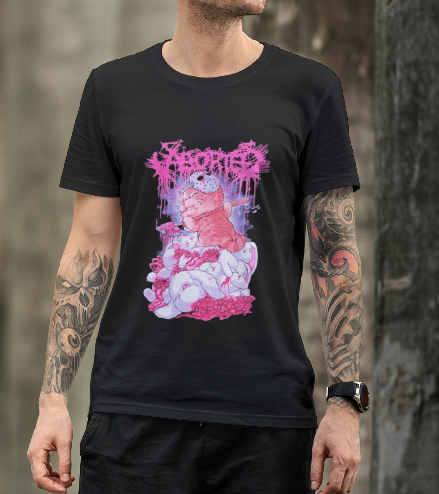 Aborted Murder Kitty Masked Plush With Axe Bunny Pile T-Shirt