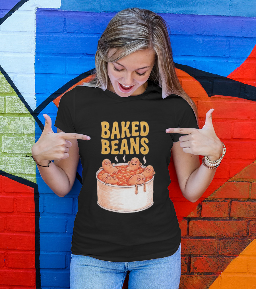 Baked Beans Funny Relaxing Cartoon Beans In Tin T-Shirt