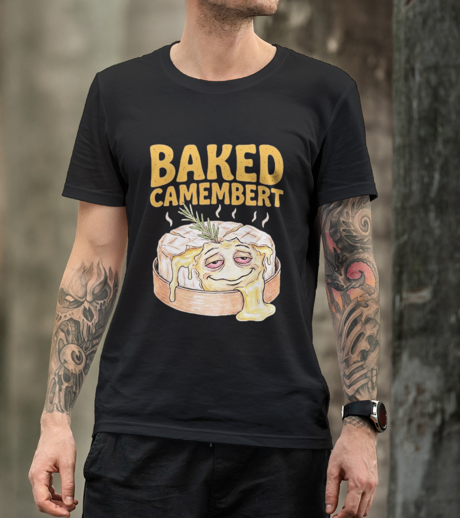 Baked Camembert Melting Cheese Cartoon With Rosemary T-Shirt