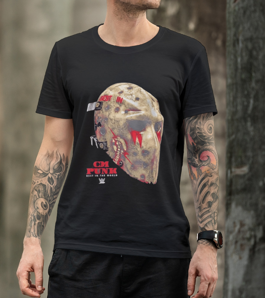 CM Punk Best In The World WWE Jason Voorhees Hockey Mask T-Shirt