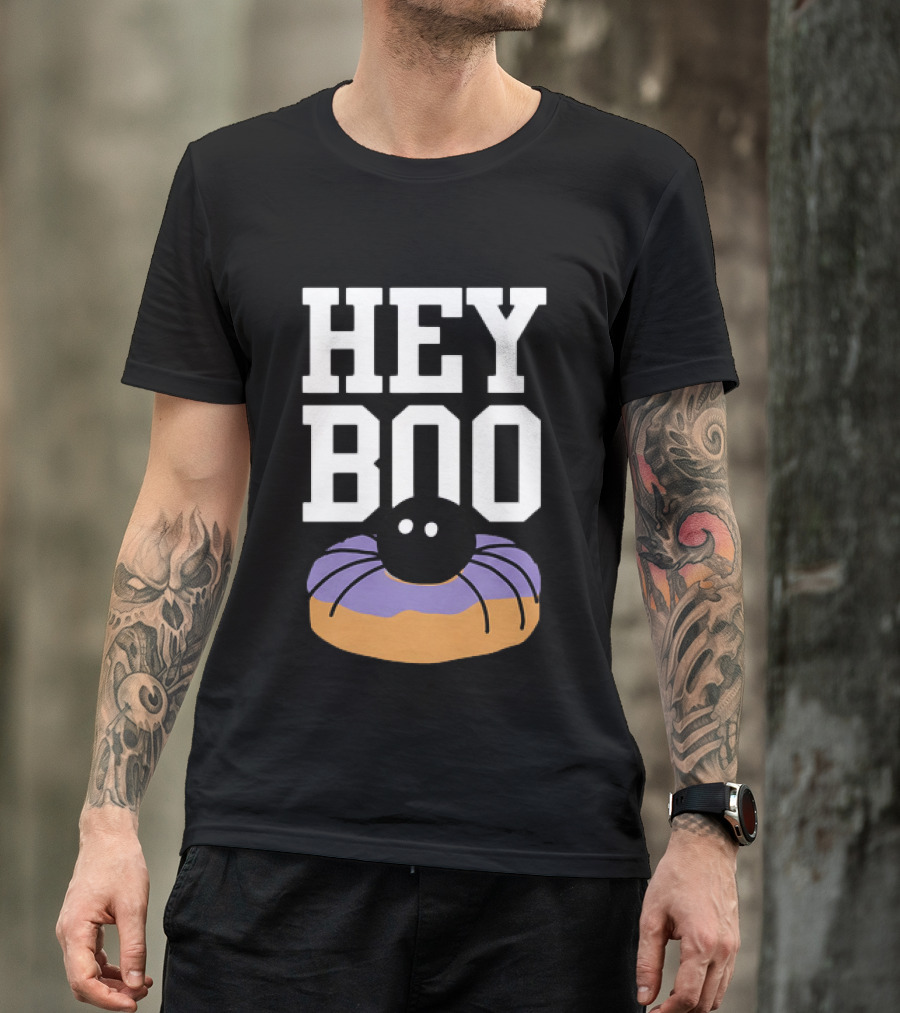 Hey Boo Halloween Dunkin Spidey D Purple Donut T-Shirt