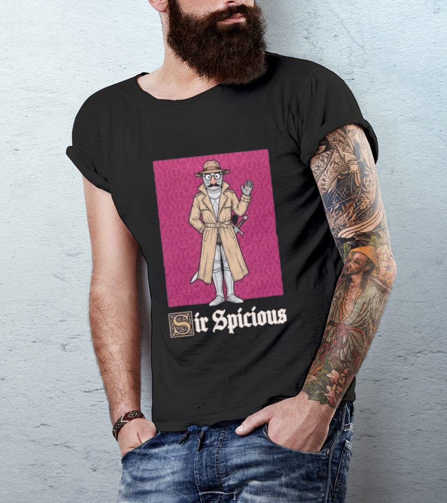 Sir Spicious Knight Trench Coat Disguise T-Shirt