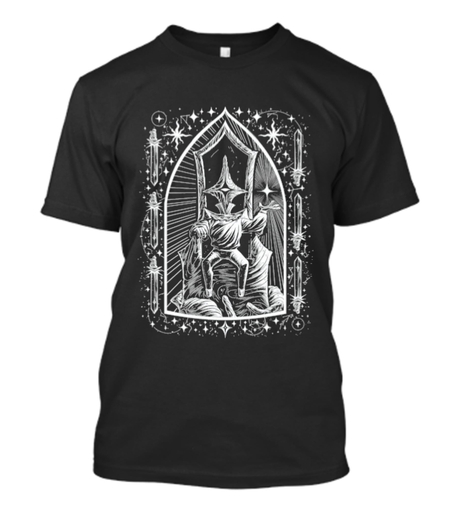Slay The Spire 2 His Majesty Knight Throne Mystical Artistry Starburst Swords T-Shirt