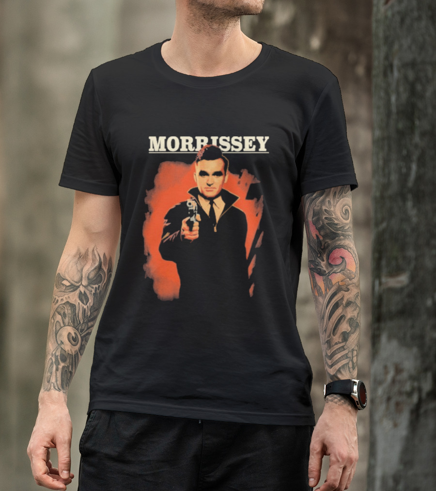 Morrissey Pistol Tour Man With Gun Red T-Shirt