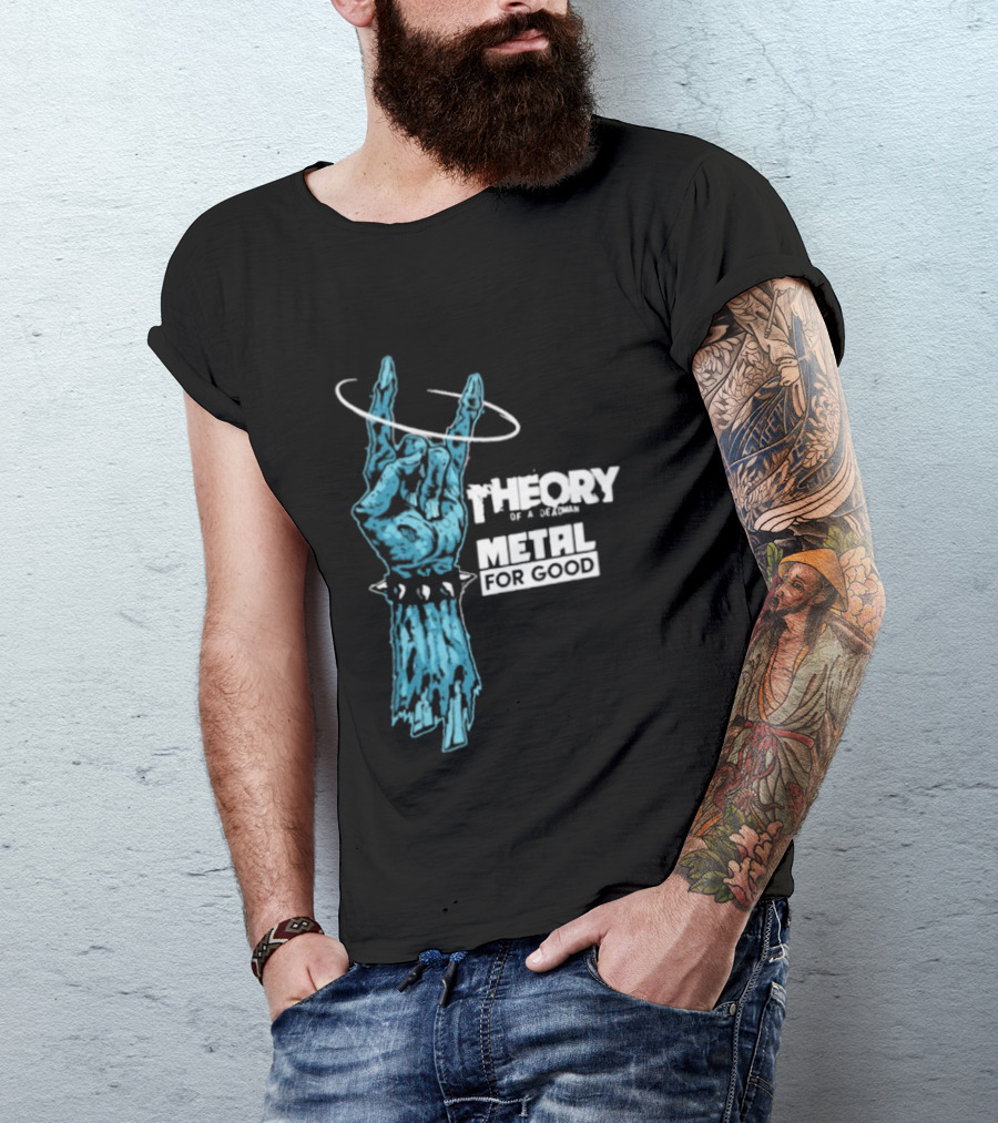 Theory Of A Deadman Metal For Good Blue Hand Halo Collaboration T-Shirt