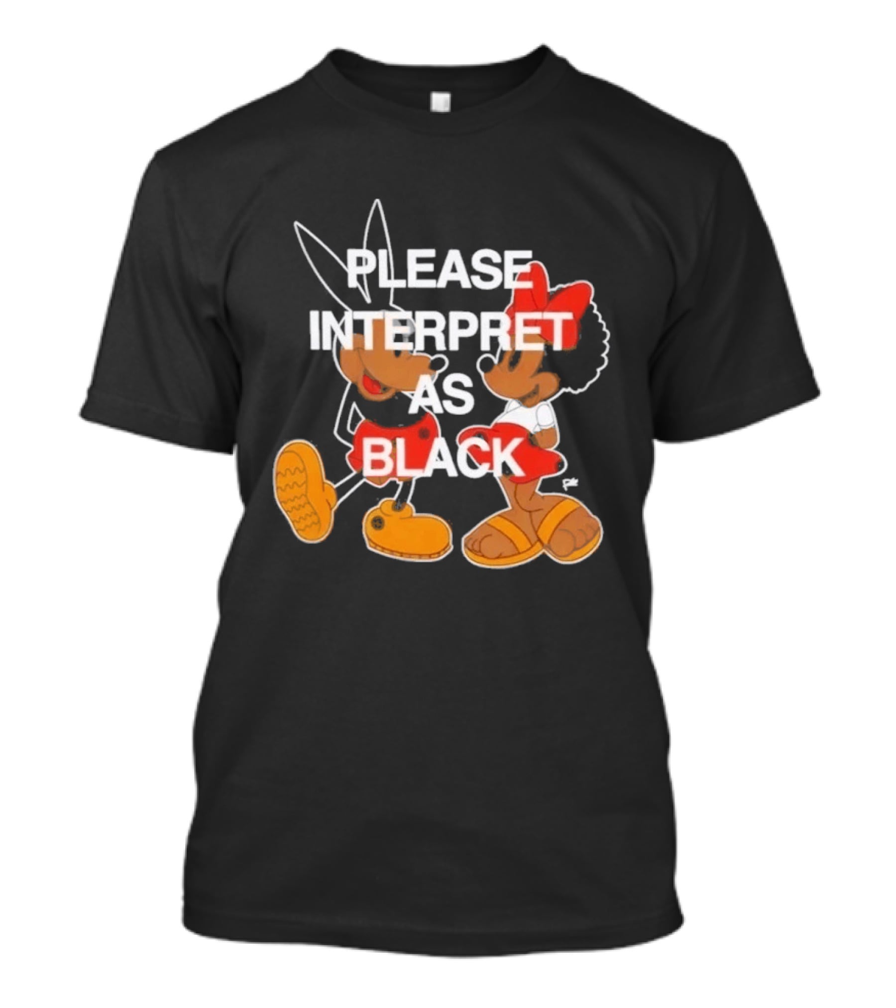 Please Interpret As Black Cartoon Characters Red Outlines T-Shirt