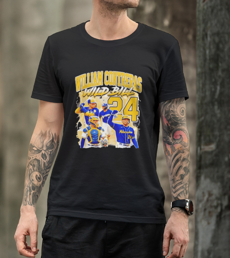 William Contreras Wild Bill Milwaukee 24 Player Collage T-Shirt
