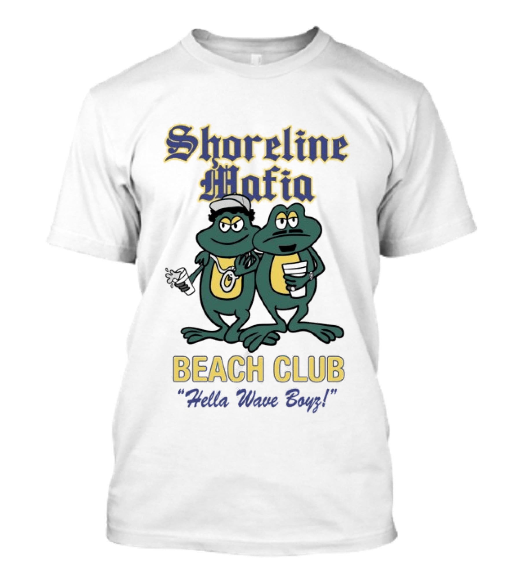 Shoreline Mafia Beach Club Frogs Hola Vato Boyz T-Shirt
