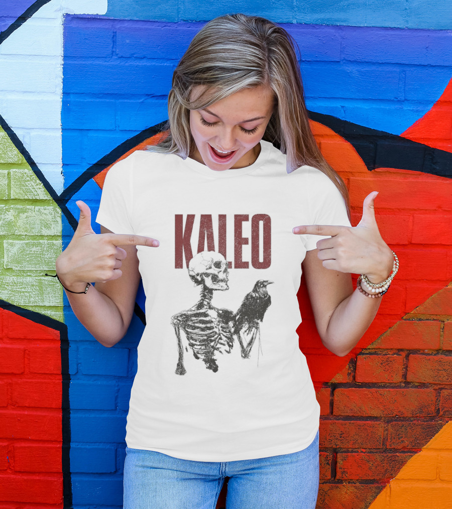 Kaleo Skeleton Holding Raven T-Shirt