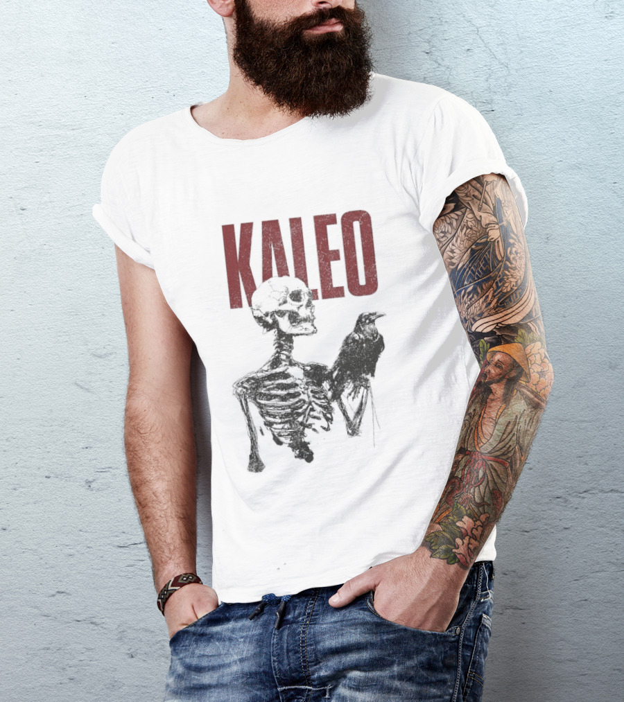 Kaleo Skeleton Holding Raven T-Shirt