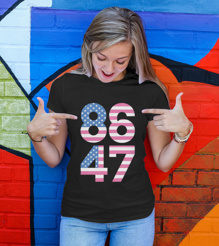 8647 Resist 86 47 American Flag USA 4th Of July T-Shirt