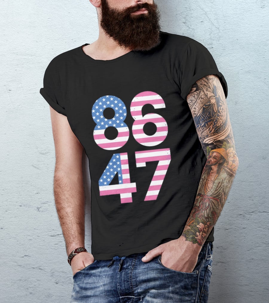 8647 Resist 86 47 American Flag USA 4th Of July T-Shirt