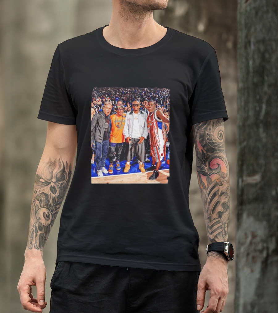 Ben Stiller Spike Lee Nas Tracy Morgan New York Knicks Courtside Celebrities T-Shirt