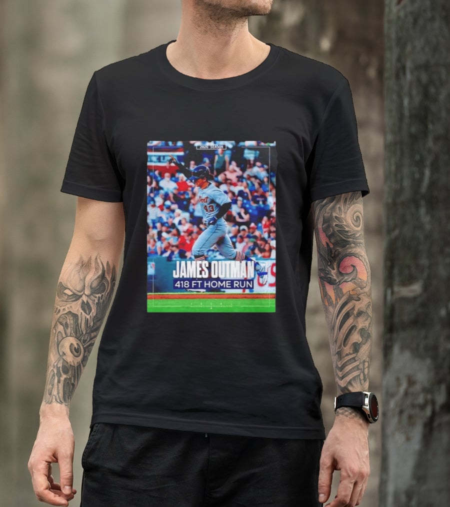 James Outman 2026 Season Detroit Tigers 418 FT Home Run T-Shirt