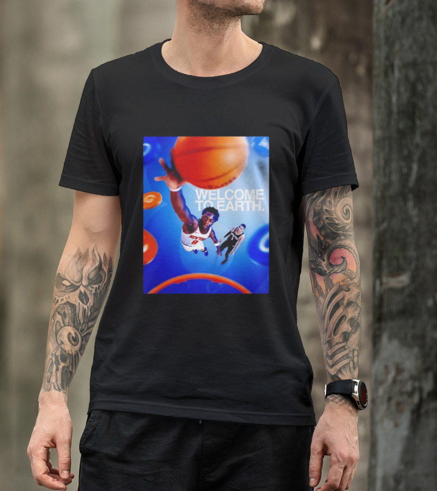 OG Anunoby New York Knicks Welcome To Earth Basketball Moment T-Shirt