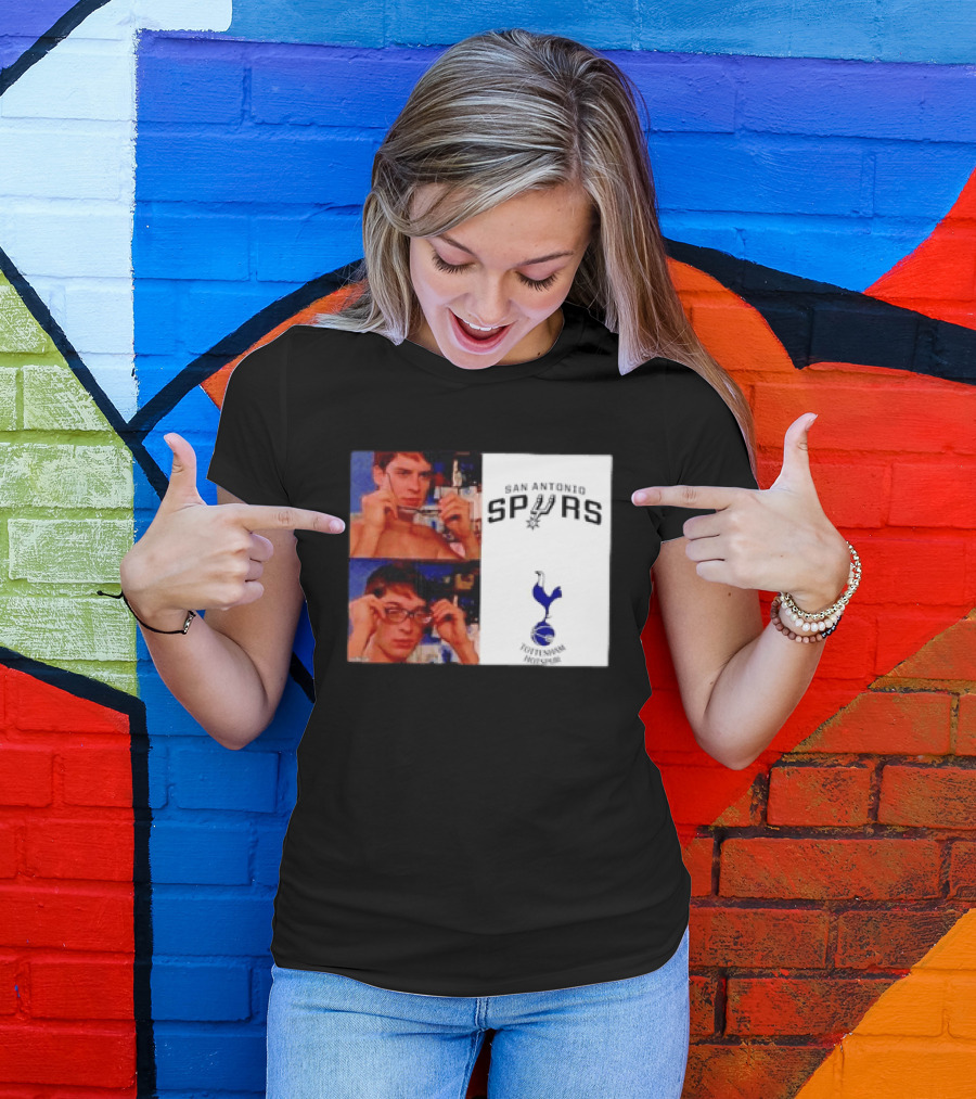 Peter Parker Reading Glasses Meme San Antonio Spurs Tottenham Hotspur T-Shirt