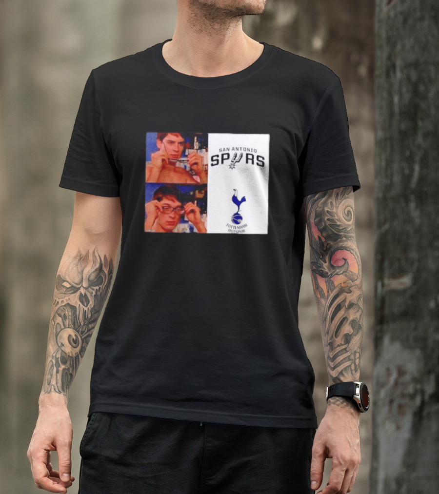 Peter Parker Reading Glasses Meme San Antonio Spurs Tottenham Hotspur T-Shirt