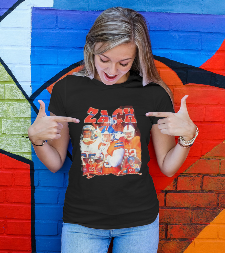 Zach Allen 99 Denver Broncos Football Player Collage T-Shirt