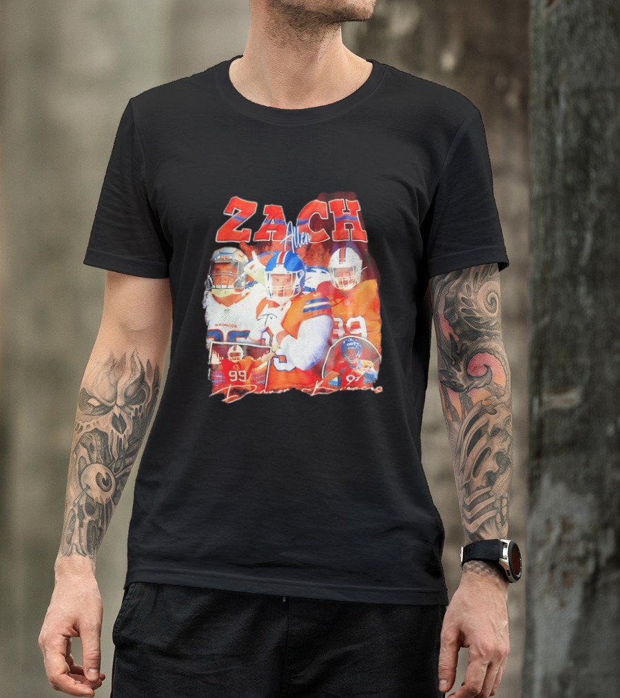 Zach Allen 99 Denver Broncos Football Player Collage T-Shirt