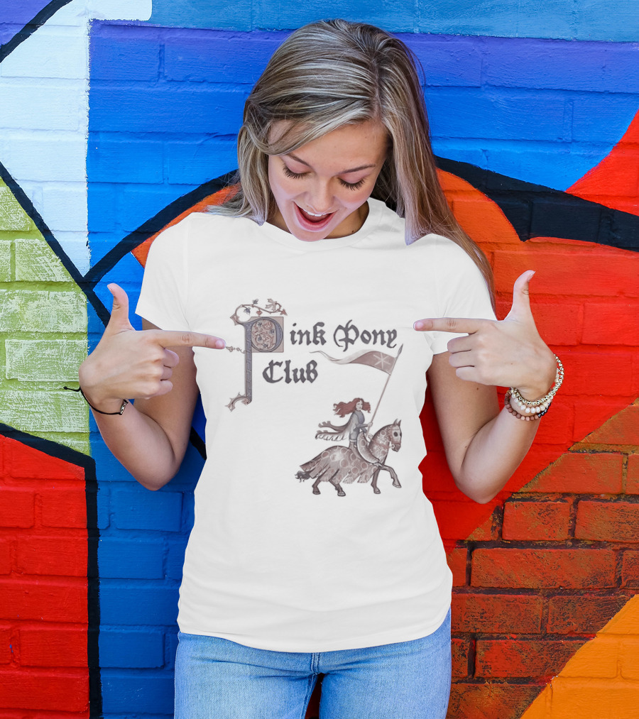 Pink Pony Club Chappell Roan Medieval Horse Rider T-Shirt