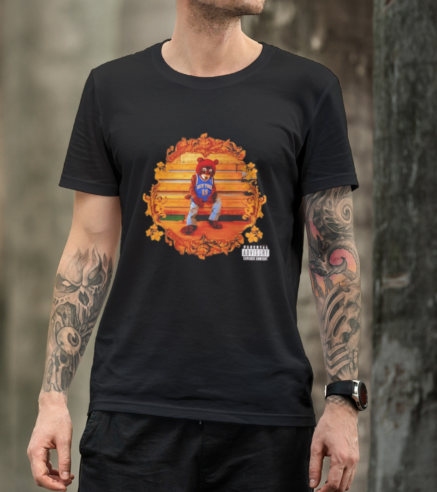 Jalen Brunson Kanye West Dropout Bear New York Knicks NBA Parody Album Cover T-Shirt