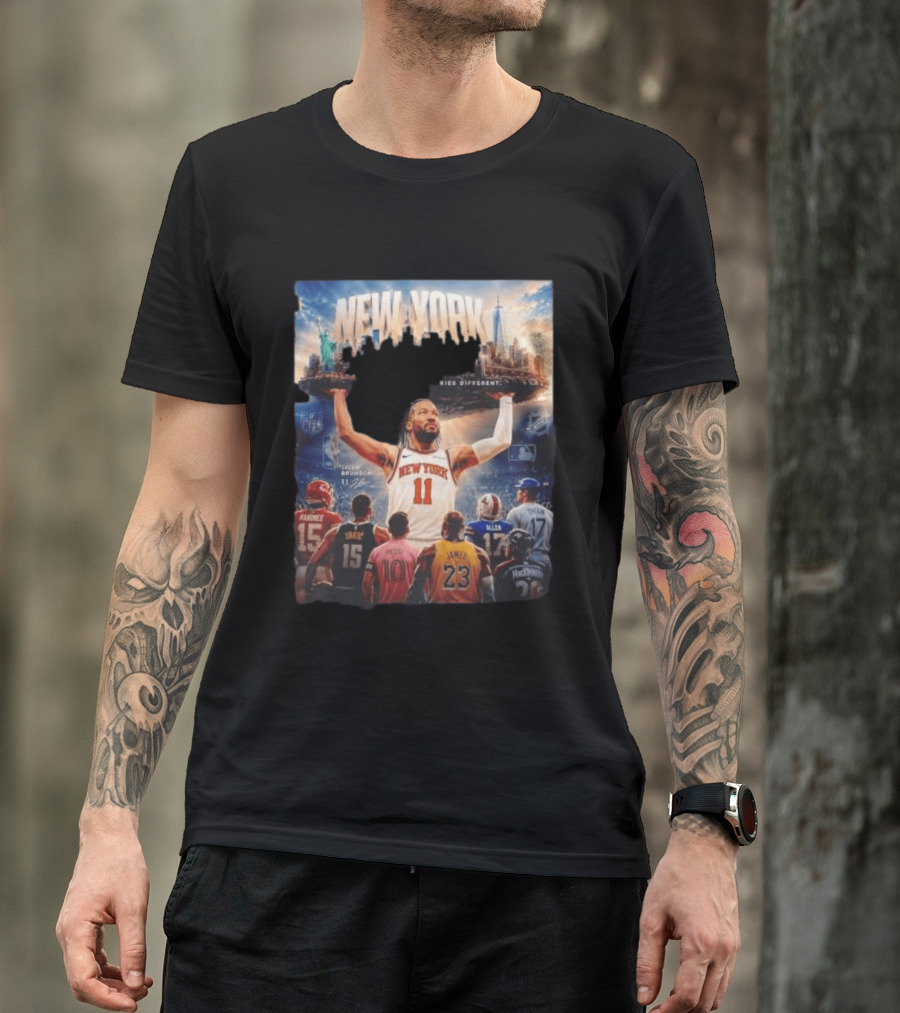New York Knicks Built Different Carries Different Skyline Basketball NFL MLB T-Shirt