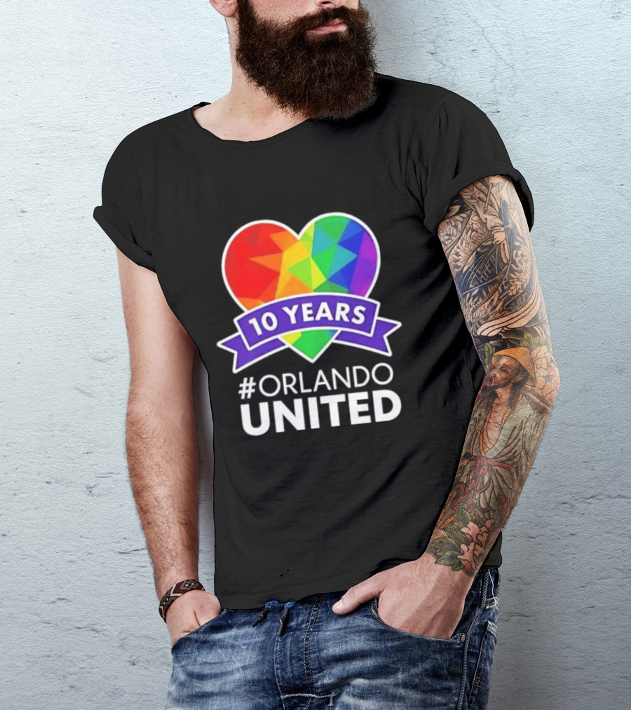 Noah Kahan 10 Years Orlando United Pride Rainbow Heart T-Shirt