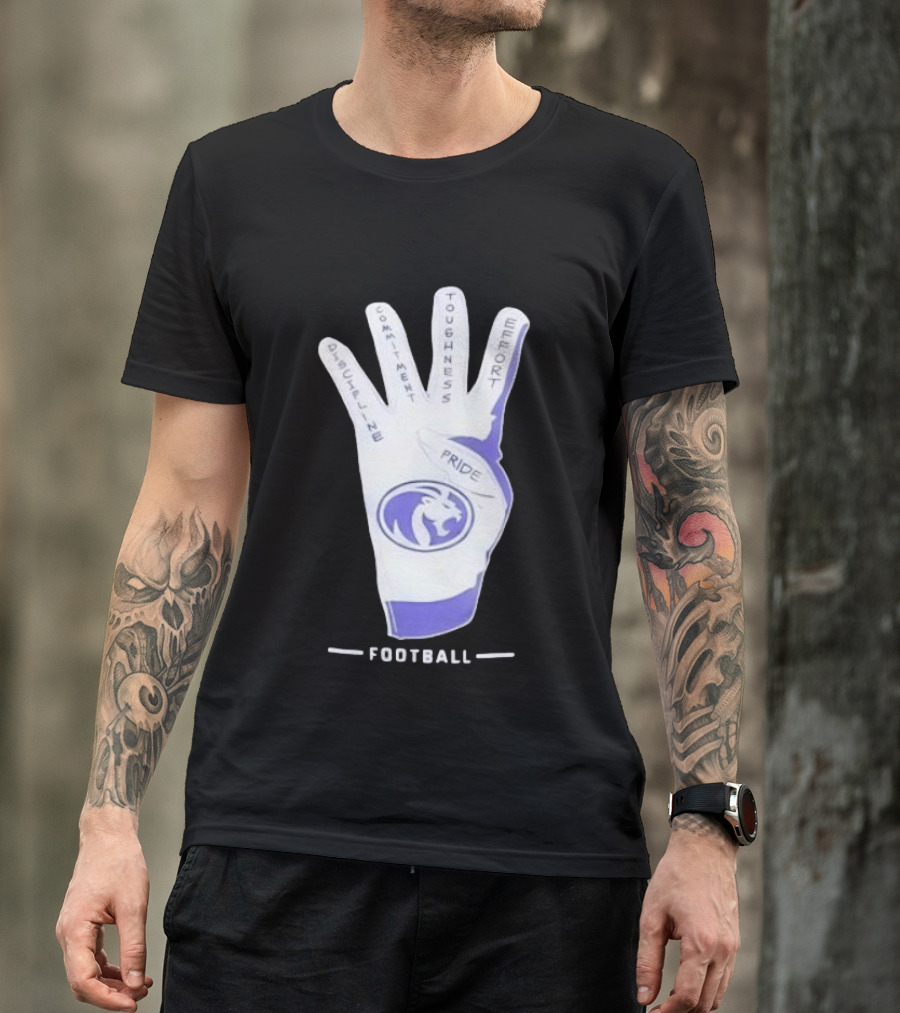 North Alabama Football Discipline Commitment Toughness Effort Pride Glove T-Shirt