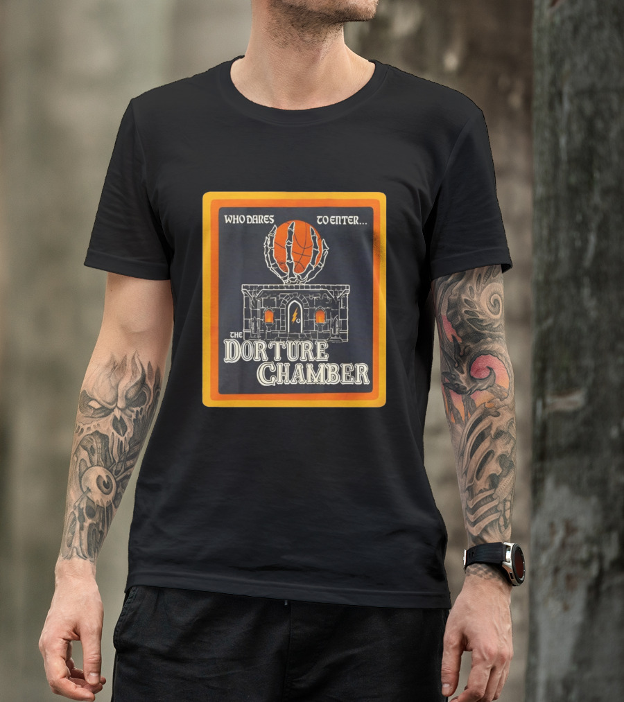 Who Dares To Enter The Dorture Chamber Basketball Spooky Castle T-Shirt