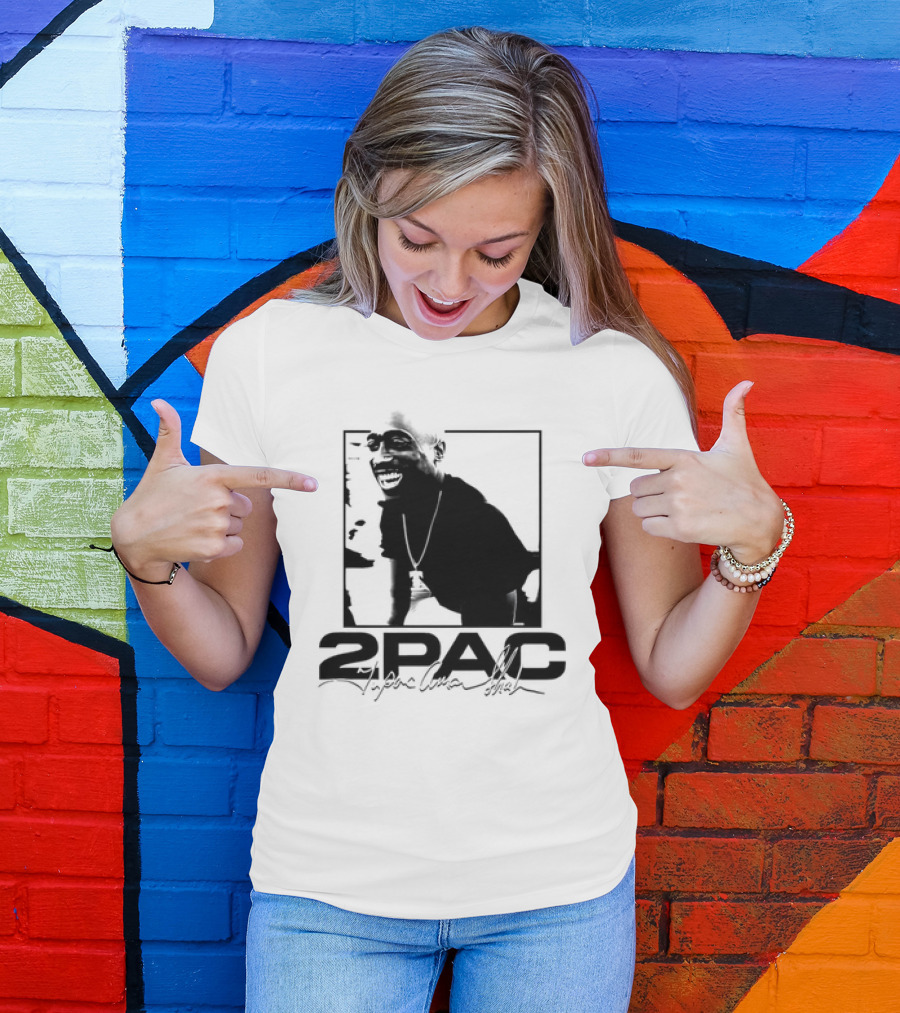 2pac Tupac Shakur Live And Die In LA Iconic Black And White T-Shirt