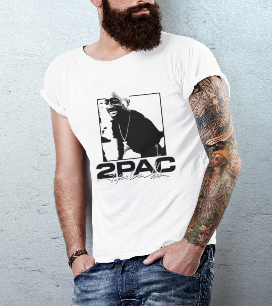 2pac Tupac Shakur Live And Die In LA Iconic Black And White T-Shirt