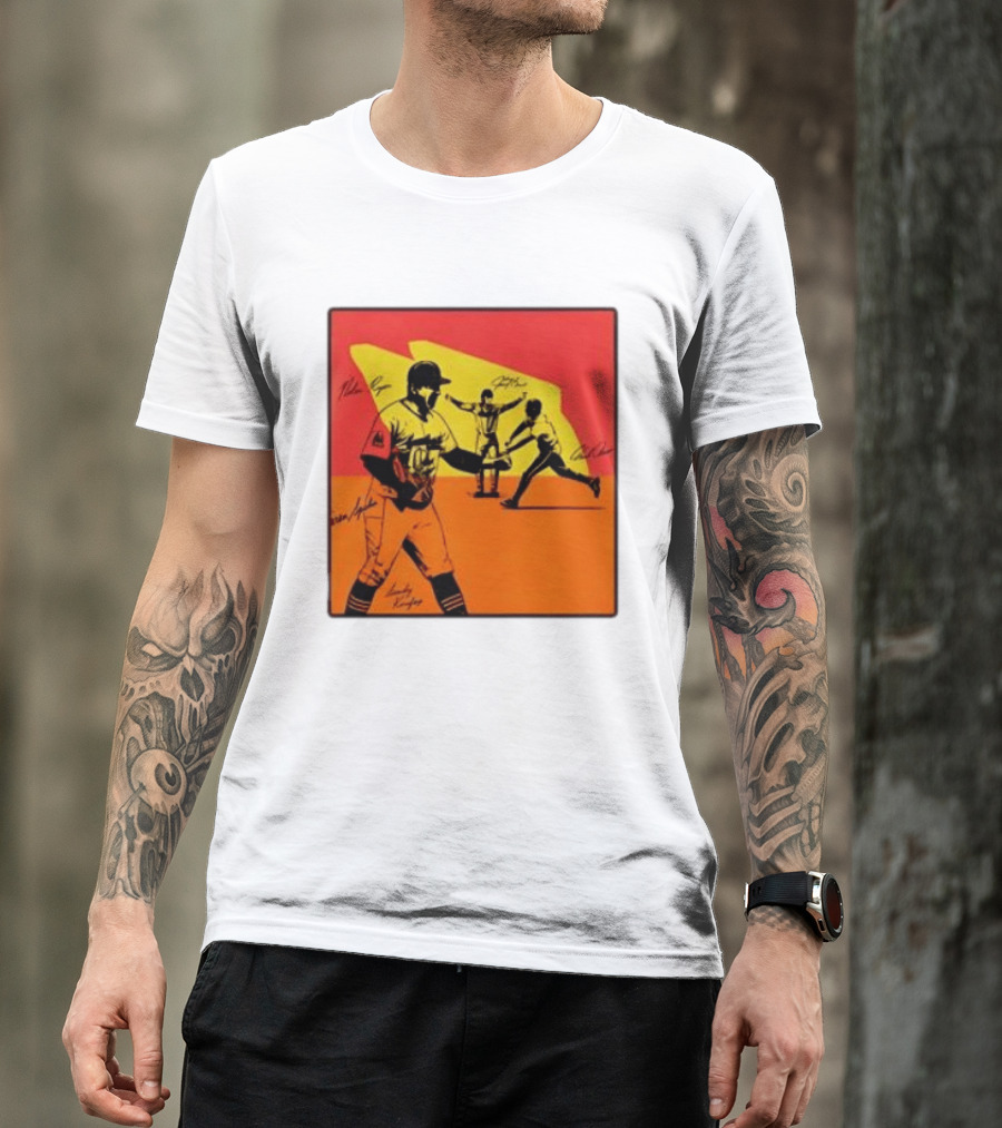 Cleveland Guardians Baseball Team Players Signatures Dynamic T-Shirt