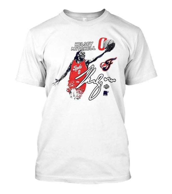 Kelsey Mitchell Indiana Fever WNBPA Round21 Indy 0 Basketball Jersey And Signature T-Shirt