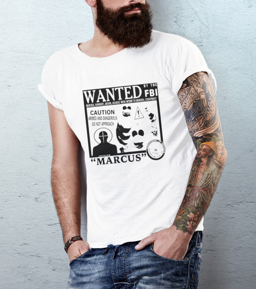 WANTED FBI Caution Marcus Cactus T-Shirt