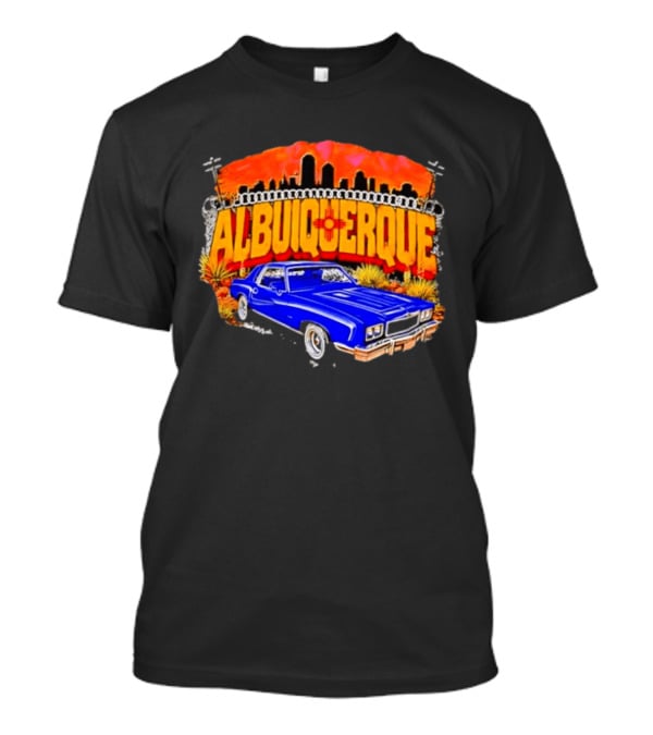 Albuquerque New Mexico Classic Car Skyline Desert Landscape T-Shirt