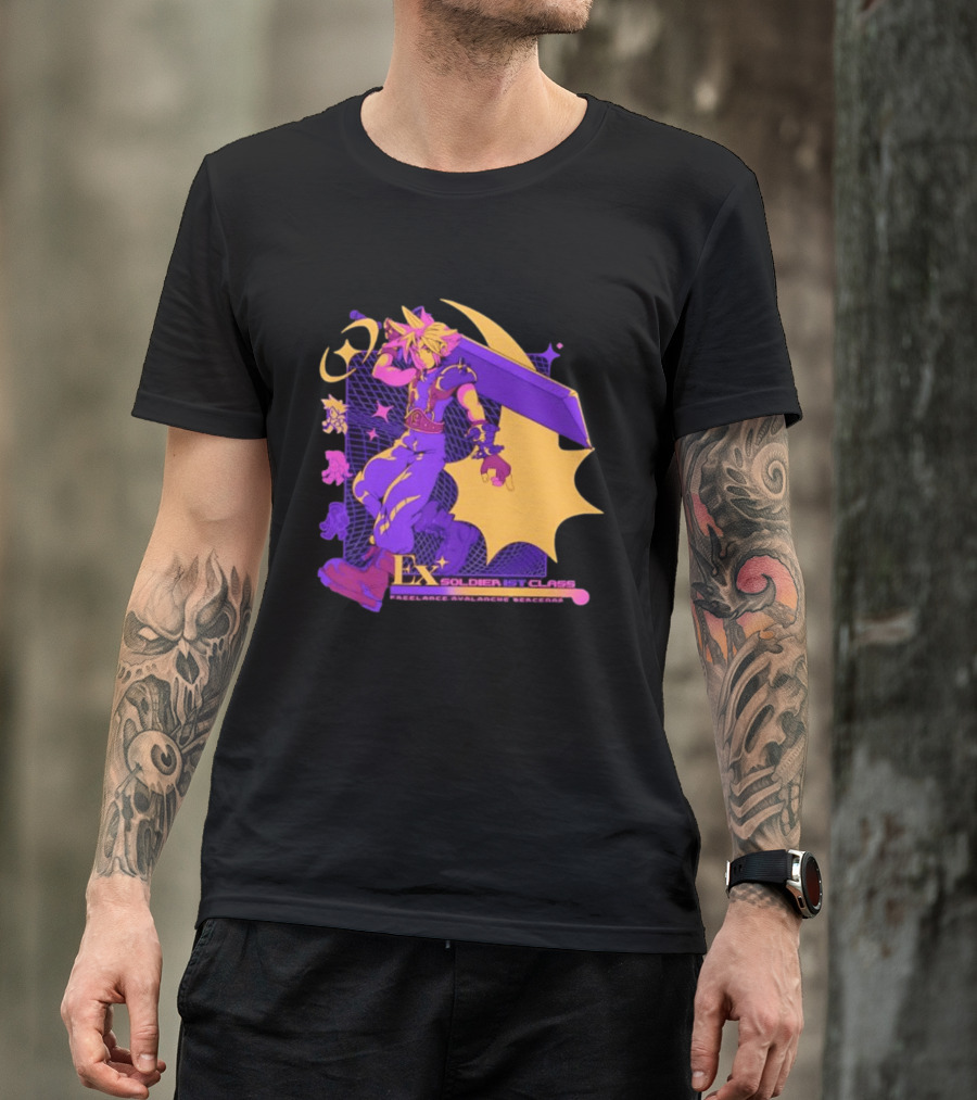 Cloud Strife Ex SOLDIER 1st Class Freelance Avalanche Mercenary Final Fantasy VII T-Shirt