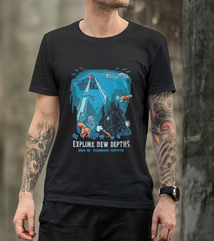 Explore New Depths Woods Hole Oceanographic Institution Submarine Adventure Ocean Exploration T-Shirt