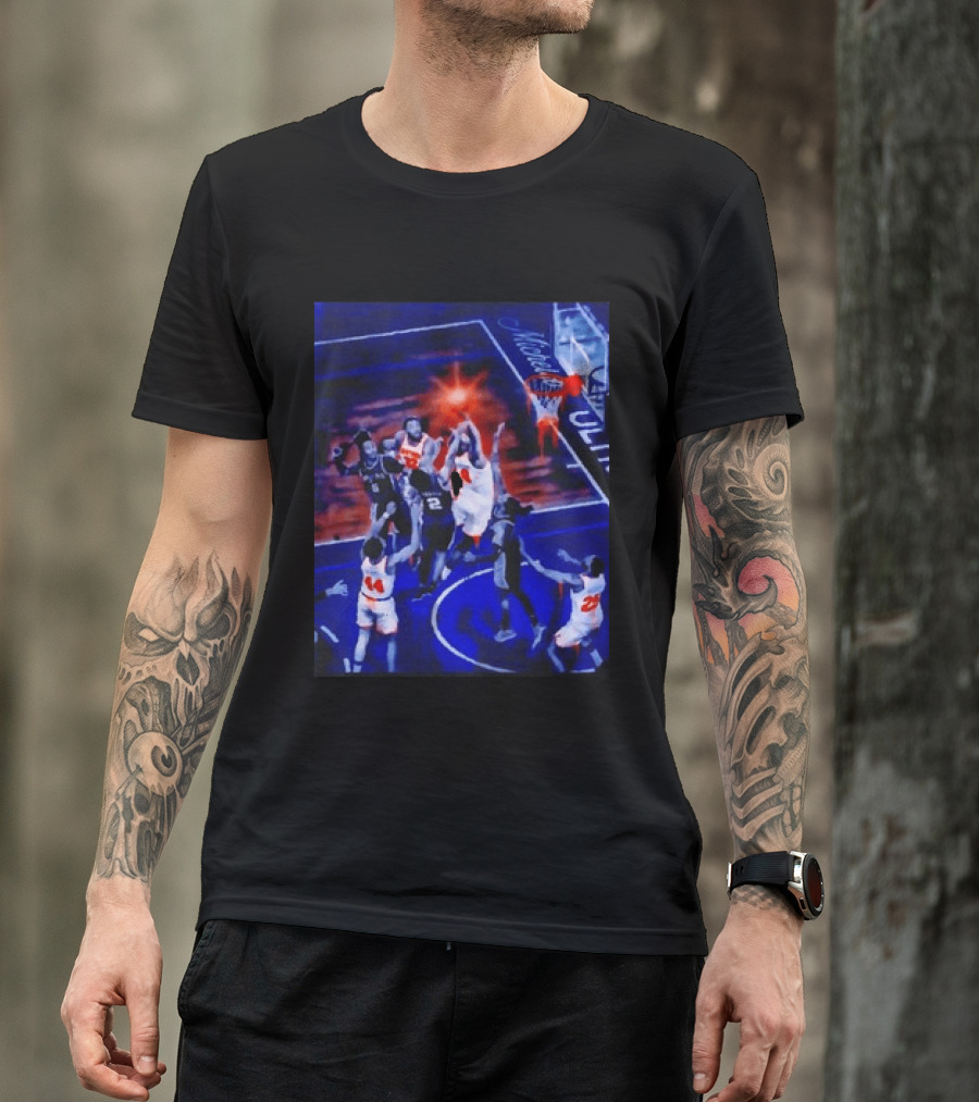 Jalen Brunson New York Knicks NBA Game Action Michelob Ultra Basketball Scene T-Shirt