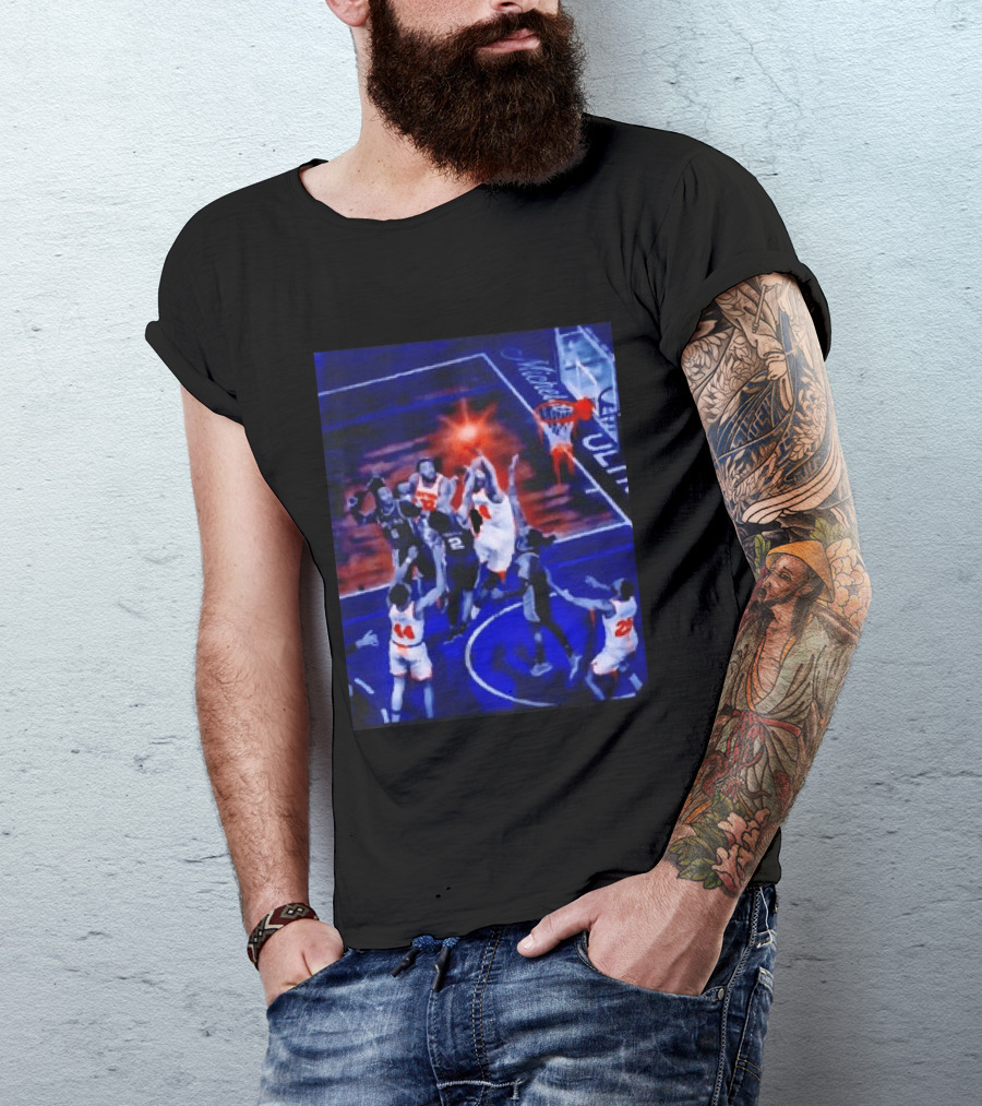 Jalen Brunson New York Knicks NBA Game Action Michelob Ultra Basketball Scene T-Shirt