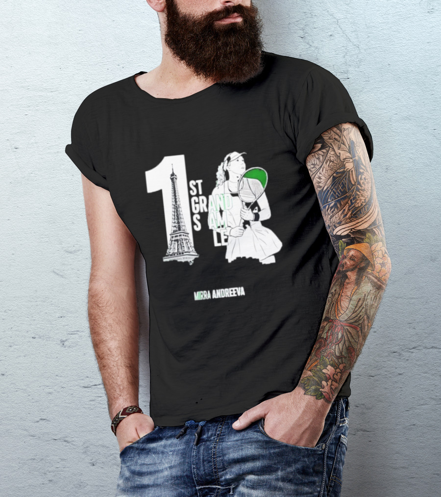 Paris Tennis Victory Mirra Andreeva 1st Grand Slam Title T-Shirt