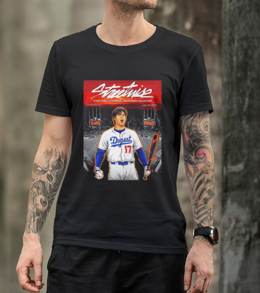 Shohei Ohtani Streetwise Dopest 17 Los Angeles Dodgers Baseball Stadium T-Shirt
