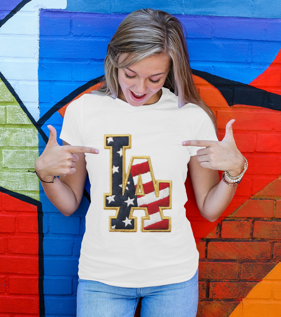2026 Dodgers 4th Of July LA Stars Stripes T-Shirt
