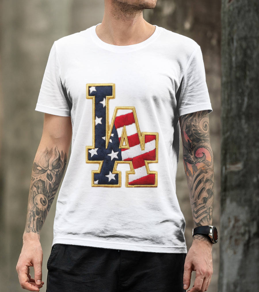 2026 Dodgers 4th Of July LA Stars Stripes T-Shirt