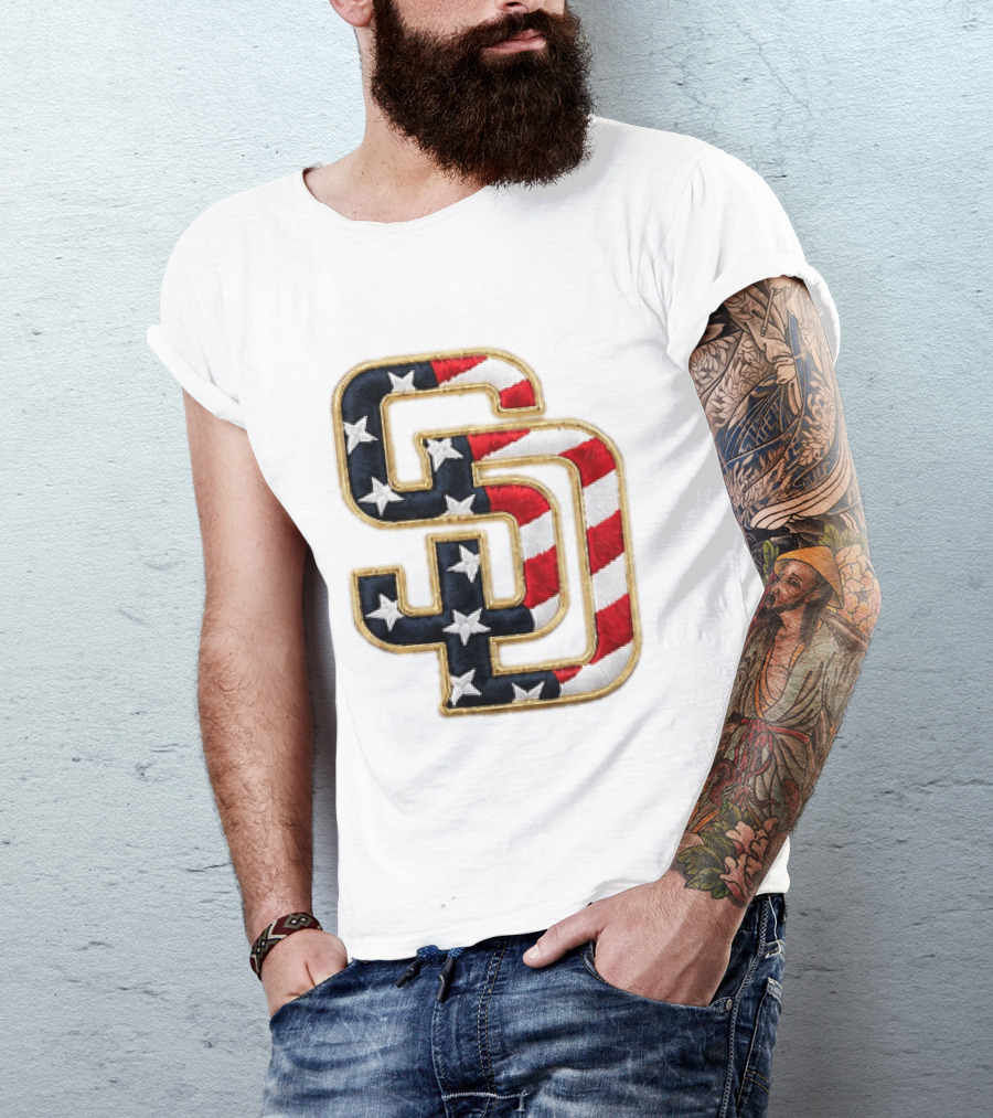 2026 Padres Fourth Of July Stars And Stripes SD T-Shirt