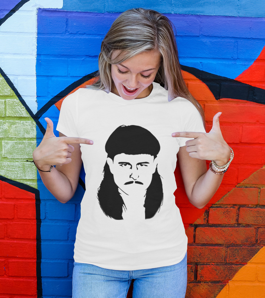 Oliver Tree Black And White Mullet And Mustache T-Shirt
