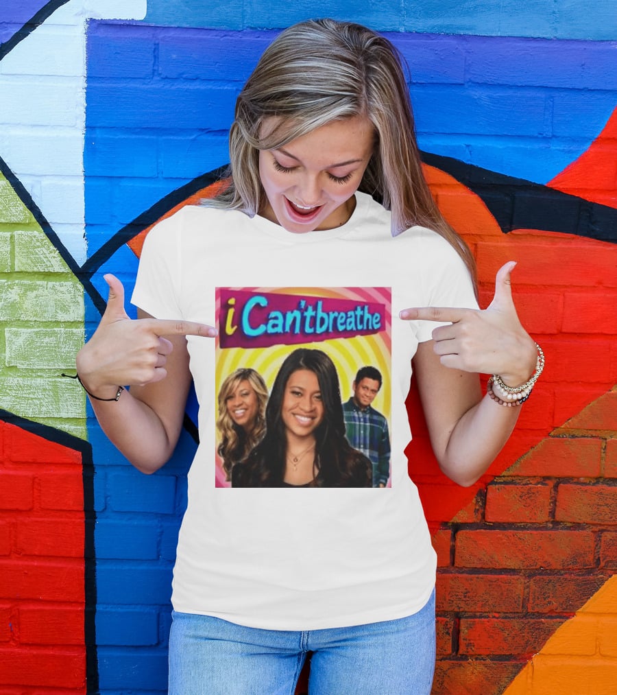I Cantbreathe Meme Parody With Colorful Background And Smiling Characters T-Shirt
