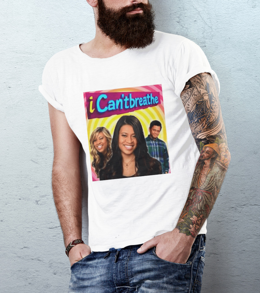I Cantbreathe Meme Parody With Colorful Background And Smiling Characters T-Shirt