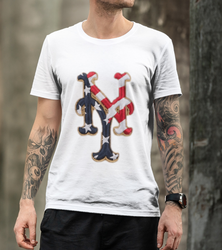 Mets American Flag Stars And Stripes Fourth Of July T-Shirt