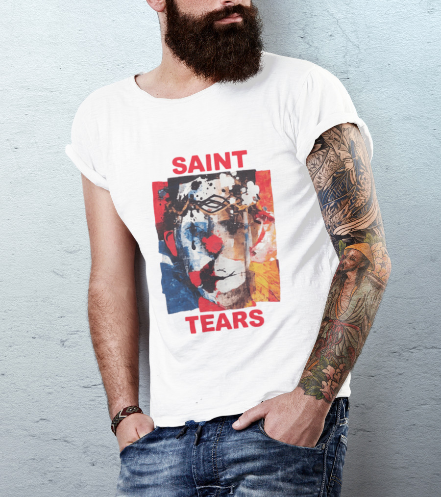 Miles McBride Saint Tears Colorful Artistic Face T-Shirt