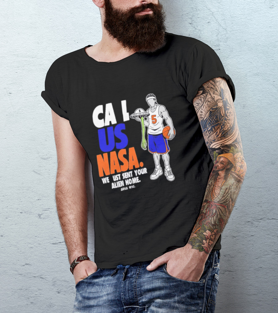 CA I US NASA We Just Sent Your Alien Home Basketball Player T-Shirt
